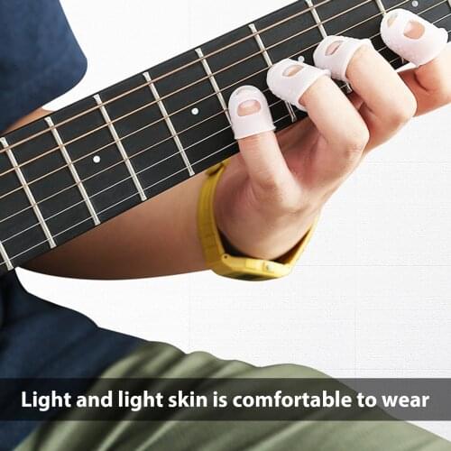 4Pcs/Set Guitar Silicone Finger Guards Guitar Fingertip Protectors For Ukulele Guitar S M L Guitar Parts Guitar Accessories