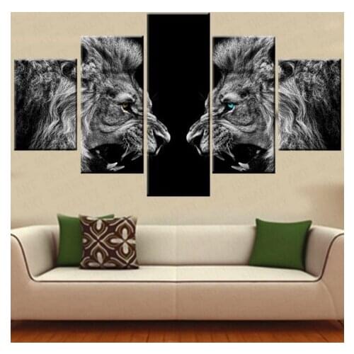 5 piece lion oil painting art print posters wall decoration art decoration painting Home decoration waterproof canvas