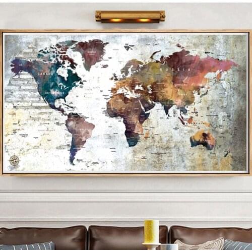 5d Diy World Map Diamond Painting Art Diamond Mosaic Abstract Square Circle Embroidery Graffiti Home Decoration