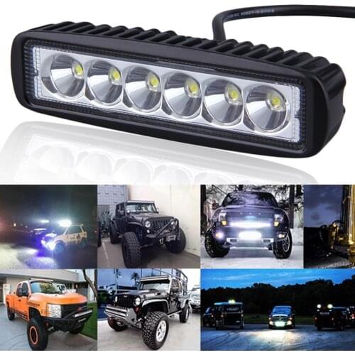 6 inch Mini 18W LED Light Bar 12V 24V Motorcycle LED Bar Offroad 4x4 ATV Daytime Running Lights Truck Tractor Warning Work Light