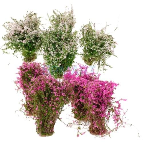 8Pcs Model Ground Cover Flower Model Miniature DIY Layout Scenery Landscape for RR Railway Street Building Park Garden