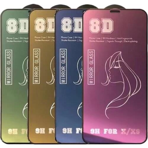 2020 8D Mirror Protective Glass for iPhone 12pro max 11pro 7 8 6 6S Plus Screen Protector for iPhone X XS Max XR Tempered Glass