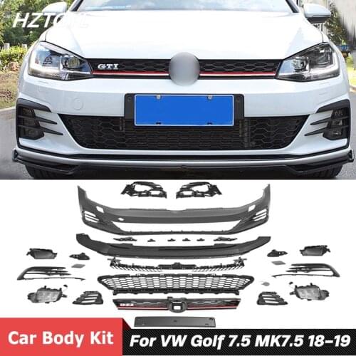 ABS Unpainted Front Rear Bumper Side Skirts Car Body Kit For VW Golf 7.5 MK7.5 Modify GTI Style 2018-2019