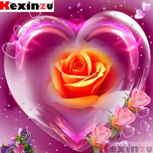 Full Square/Round 5D DIY Diamond Painting"Heart yellow rose"3D Embroidery Kit Cross Stitch Rhinestone Mosaic Home Decor Gift Y17