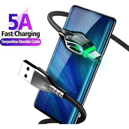Fast Charging 5A USB Type C Cable For Samsung S20 S9 S8 Xiaomi Redmi 10X Huawei P40 P30 Pro Honor Mobile Phone Charger Data Wire