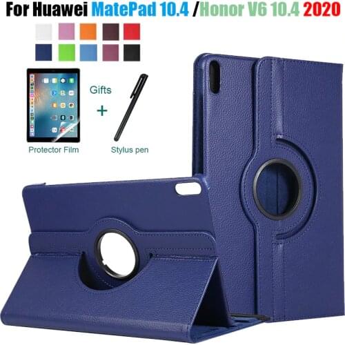 360 Degree Rotating for Huawei MatePad Mate Pad 10.4 Case BAH3-W09 BAH3-AL00 PU Leather Tablet Cover for Huawei Honor V6 Case