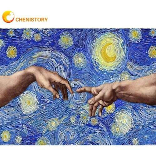 CHENISTORY DIY Diamond Painting Starry Sky Both Hands Pictures Of Rhinestones Full Square/Round Diamond Embroidery Mosaic Abstra
