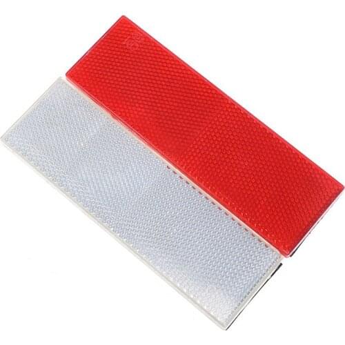 Hot sale 1Pcs Red White Car Truck Warning Reflective Safety Plate/Tape Reflector Stickers 14.5*4.5cm