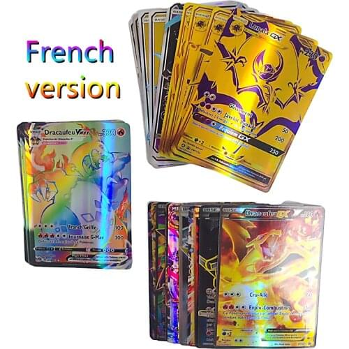 French Version Pokemon Cards GX VMAX EX Collection Shiny Glod Cards Anime Hobby Fighting Battle Game Card Fun Gift Toys