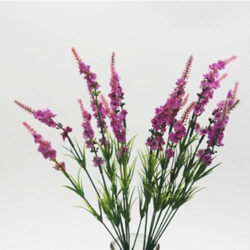 Artificial Lavender Flower Leaves Bouquet Home Wedding Garden Decor Gift