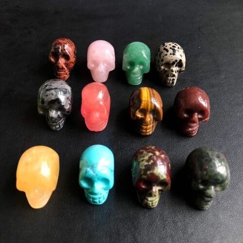 Quartz Skull Gemstone Natural Crystal Skull Gemstone Skull Healing Stone for Home Decor Color Random