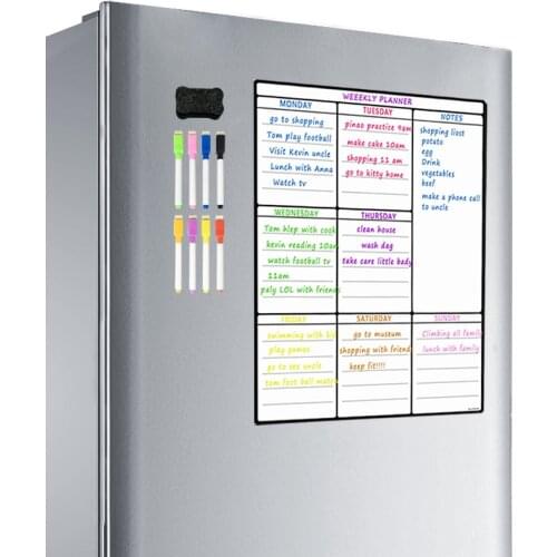 Erase Magnetic Note Pad Writable Fridge Magnet Weekly Planner Monthly Planner Magnetic Refrigerator Board Magnetic Soft Pad