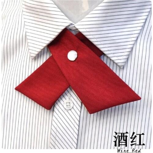 2019 Fashion Men and Women crossover burgundy Bow tie School Ascot Student Bowtie