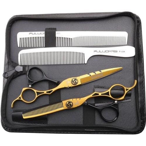 6 inch professional hair scissors set Japan 440C hairdresser cutting scissors and thinning scissors set salon beauty supplies