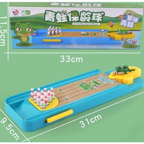 Board ganme Children Mini Desktop Frog Bowling Toy Kits Portable Indoor Education Table Game Entertainment