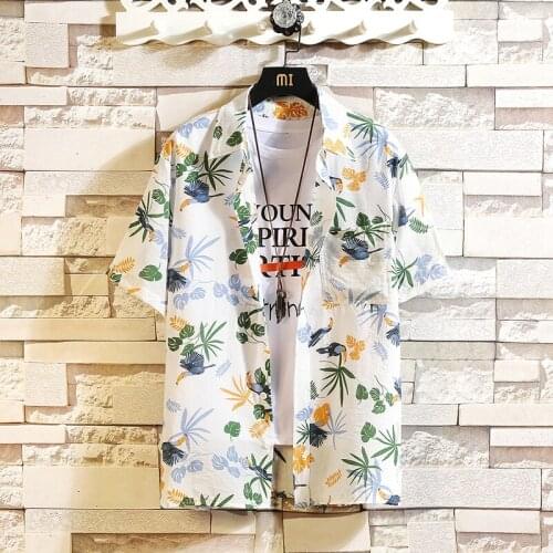 2021 new summer hanging shooting summer hot style large size male beach casual couple flower shirt M-5XL