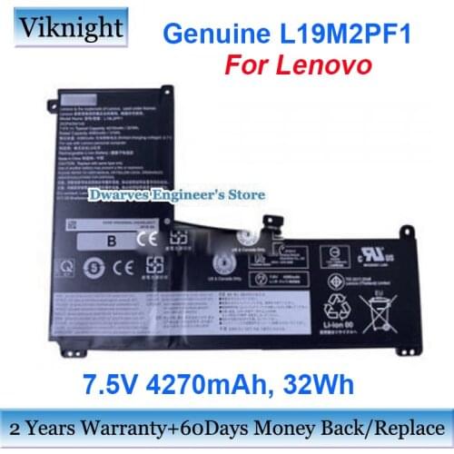 Genuine L19M2PF1 Battery For Lenovo Li-Polymer Rechargeable Laptop Batteries Packs 7.5V 4270mAh 32Wh