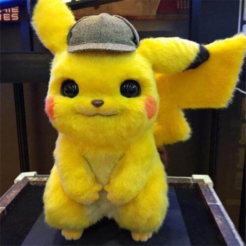 28cm Hot Movie Fluffy Detective pika Stuffed Plush Toys Cute Pokemones Stuff Plush Doll Toys Kawaii Toys Best Gifts For Children