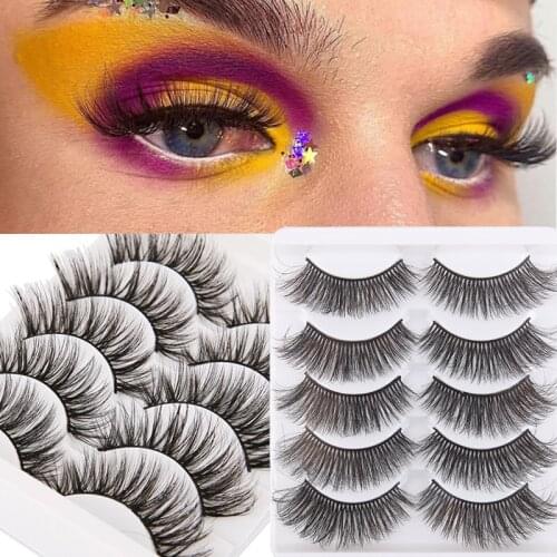 5 pairs of 3D simulation false eyelashes 1.5cm small cross length thick and soft handmade false eyelashes eyelash extension
