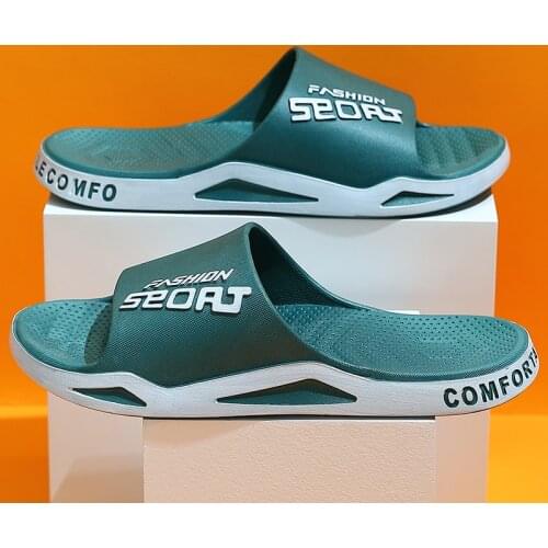 Summer Mens Slippers Thick Platform Alphabet Beach Sandals Non-slip Flat Zapatos Hombre Casual Shoes Women Flip Flops Slippers