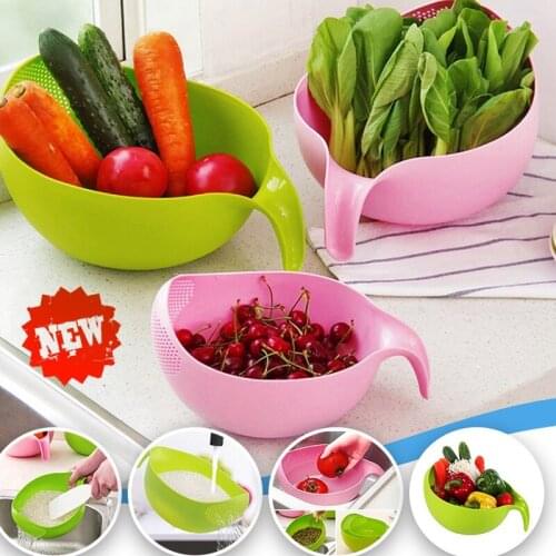 Rice Sieve Plastic Colander Sieve Rice Washing Filter Strainer Basket Kitchen Tools Food Beans Sieve Fruit Bowl Drainer Cleaning