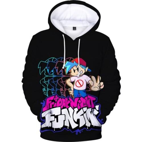 Boys Hooded Anime Friday Night Funkin Print Sweatshirt Long Sleeve Autumn Spring Casual Hoodies Sports 3d Hoodies Sweatshirts