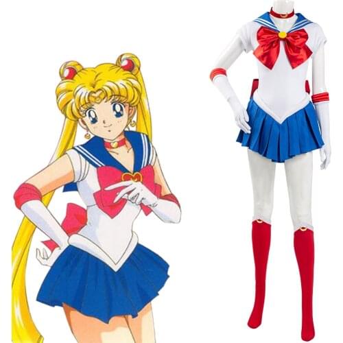 Tsukino Usagi Cosplay Tsukino Usagi Sailor Uniform Full Suit Halloween Carnival Dress Suit For Girls