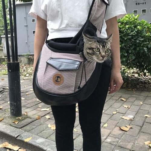 Breathable Pet Dog Carrier Outdoor Travel Handbag Pouch Mesh Oxford Single Shoulder Bag Sling Comfort Travel Tote Shoulder Bag