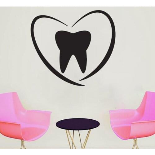 WJWY Dentist Smile Wall Sticker Dental Clinic Window Wall Decal Teeth Clinic Decoration Wallpaper Art Murals