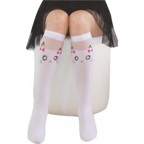 Female Child White Accessorized Below-Knee Socks 3 Pcs 3'lü Daily