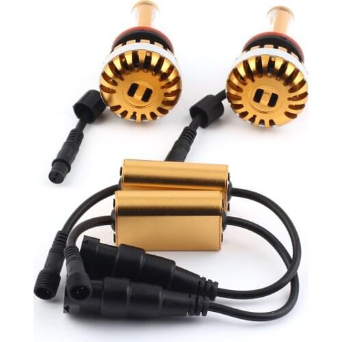 1 Pair D6 H11 9006 Car LED Headlamp Bulb Replacement Headlights 4000LM DC9-36V 60W 6000K LED Chip White Light