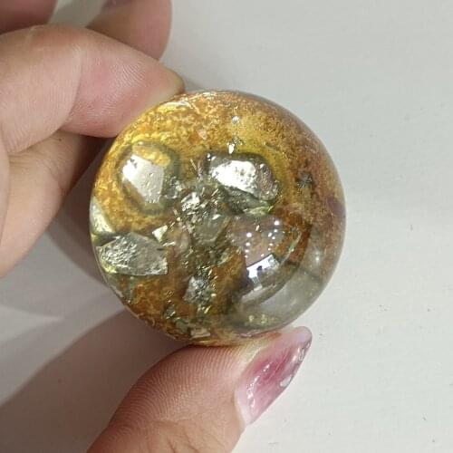 1pc Natural Stones Crystals Copper Pyrites Balls Gardan Spirit Sphere Energy Meditation Reiki Healing Decor