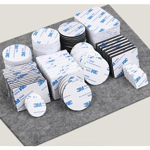 10-100pcs 3M Strong Pad Mounting Tape Double Sided Adhesive Acrylic Foam Tape Two Sides Mounting Sticky Tape Black Multiple Size