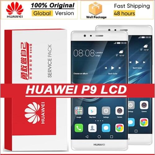 100% Original 5.2'' Display with frame for Huawei P9 EVA-L09 L19 L29 LCD Touch Screen Digitizer Assembly Repair Parts