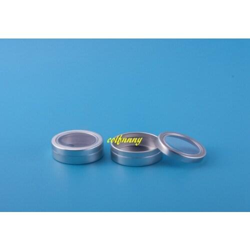 1000pcs/lot 25g Aluminum Cosmetic Cream Jar Window Cap 25ML Metal Jars Aluminum Box Packing Tins Container