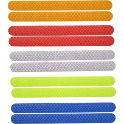 2PCS Car Sticker Set Rearview Mirror Exterior Reflex Tape Reflective Strip Anti-Collision Warning Sticker for Automobile