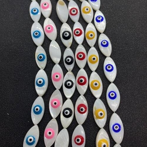 Natural Freshwater Shell Pearl Horse Eye Fashion Eyeball Used In Jewelry Making Demon Eye Bracelet Necklace Bracelet Bead 22 Pcs