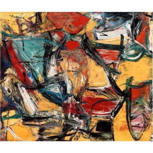 Abstract Expressionism Oil painting reproduction Police Gazette contemporary art Red black yellow Canvas paintings Hand Painted