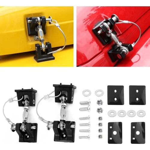 Aluminum Hood Latches Catch Kit for Jeep Wrangler JK JKU 2007-2018 & 2018-2021 Jeep Wrangler JL JLU Gladiator JT