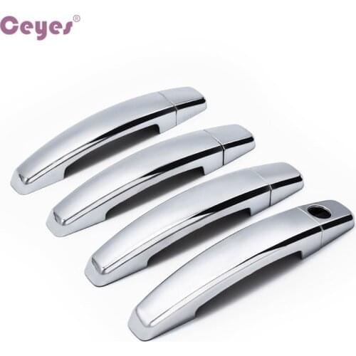 Ceyes Car Styling Decoration And Protective Accessories Door Handles Covers For Opel Insignia Mokka Astra J Silver Sticker 8pcs