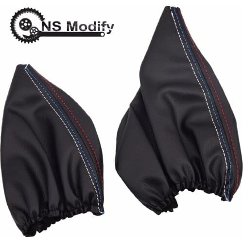 NS Modify Car Shift Hand Brake Cover PU Leather Gear Shift Knob Boot Gear Head Dust Cover For BMW E46 3 Series E36 M3(1991-1998)