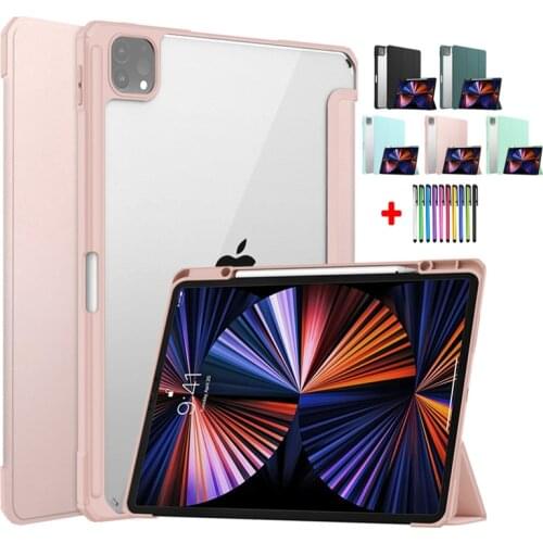 Tablet For IPad Pro 12.9 Case With Pencil Holder Funda Smart Shockproof Shell For IPad Pro 12 9 Cover 2021 2018 2020 Coque + Pen