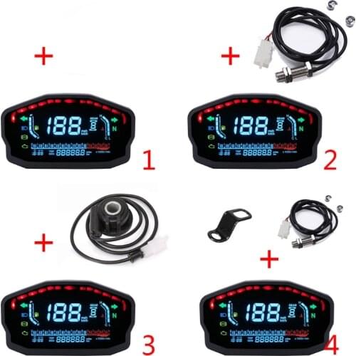 For 1,2,4 Cylinders Motorcycle LCD Speedometer Digital Backlight Odometer T3EF