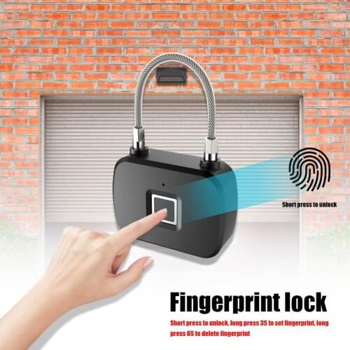 Anytek L13 Fingerprint Lock Door Locker Padlock with Steel Wire Shackle Fingerprint Lock For Suitcase