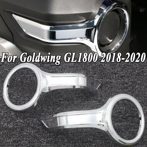Chrome Fog Light Trim Rings Case Motorcycle Accessories For HONDA Goldwing GL1800 2018-2020