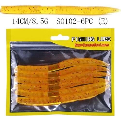 6pcs/set 14cm Artificial Bait False Earthworm Shape Soft Lure Fishing Accessories Portable Fishing Lures Bait Kit