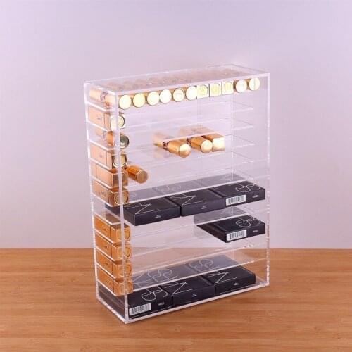 Delicate Clear Fashion Makeup Organizer Storage Box Jewelry Container Organizer For Cosmetic Storage Box Case Lipstick Holder