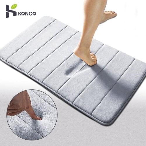 KONCO 40*60cm Bathroom Mat Water Absorption Rug Memory Foam Kitchen Door Floor Carpets Non Slip for Bath Kitchen