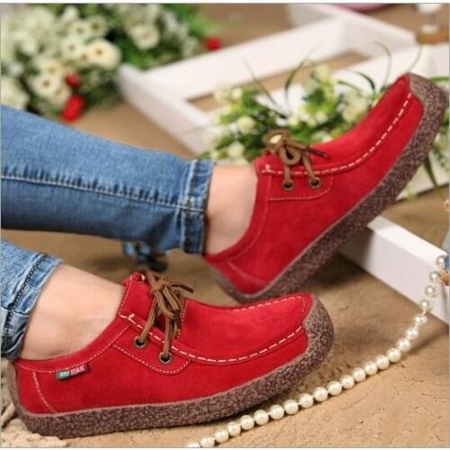 Casual Loafers Women fashion Shoes Ladies Flat Shoes Women Cowhide Genuine Leather Shoes Female Soft bottom Autumn Flats