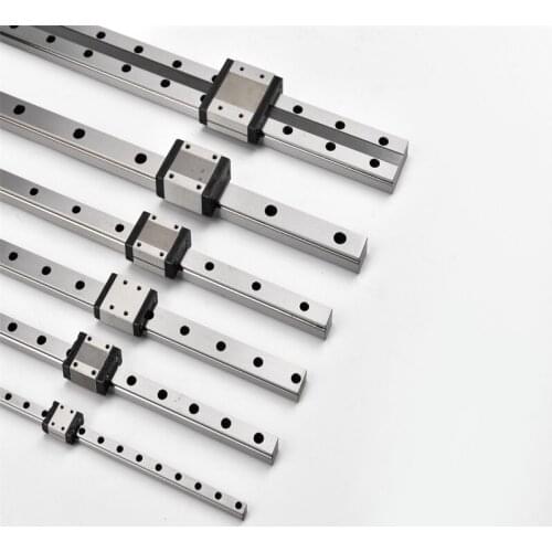 MGN7 MGN9 MGN12 MGN15 100 - 900mm Miniature Linear Rail Slide 1pc MGN Linear Guide +1pc MGN7H or MGN7C Carriage 3D Printer CNC